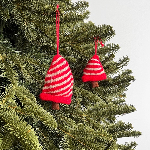 MIVRIK Mini Tree Felt Ornament - Striped Red by Masons Home Decor - Christmas Tree Singapore