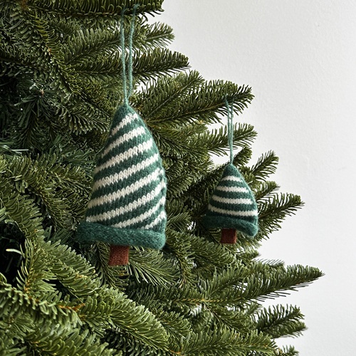 MIVRIK Mini Tree Felt Ornament - Striped Green by Masons Home Decor - Christmas Tree Singapore