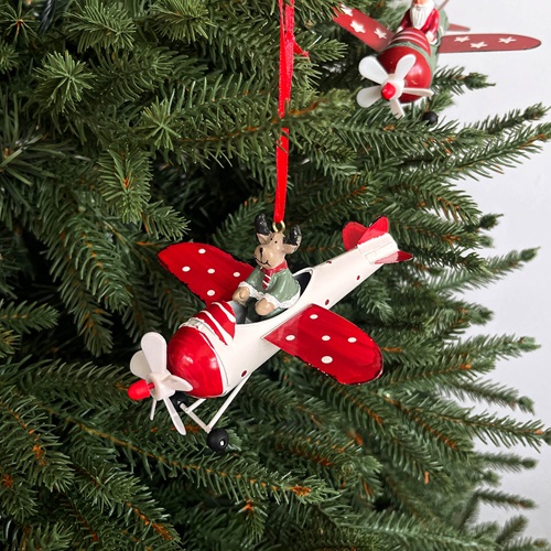 ROLVYN Reindeer’s Holiday Plane Ornament by Masons Home Decor - Christmas Tree Singapore