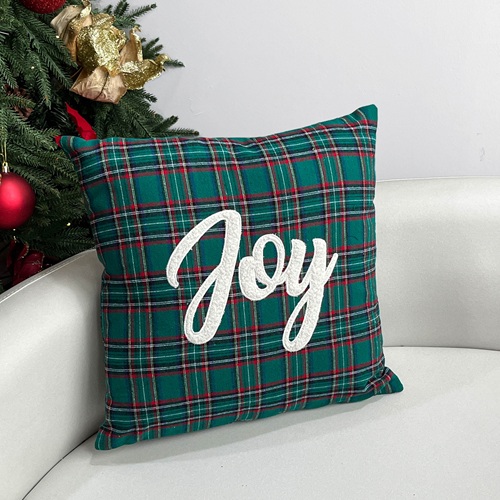 ELSWYN Joy Embroidered Christmas Pillow by Masons Home Decor - Christmas Tree Singapore