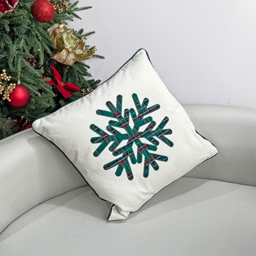 ISENDALE Snowflake Embroidered Christmas Pillow - White by Masons Home Decor - Christmas Tree Singapore