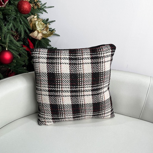 WESBROOK Woven Plaid Pillow - White-Medium by Masons Home Decor - Christmas Tree Singapore