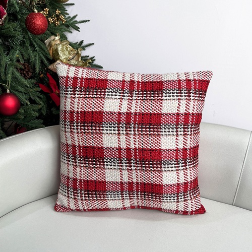 WESBROOK Woven Plaid Pillow - Red-Large by Masons Home Decor - Christmas Tree Singapore