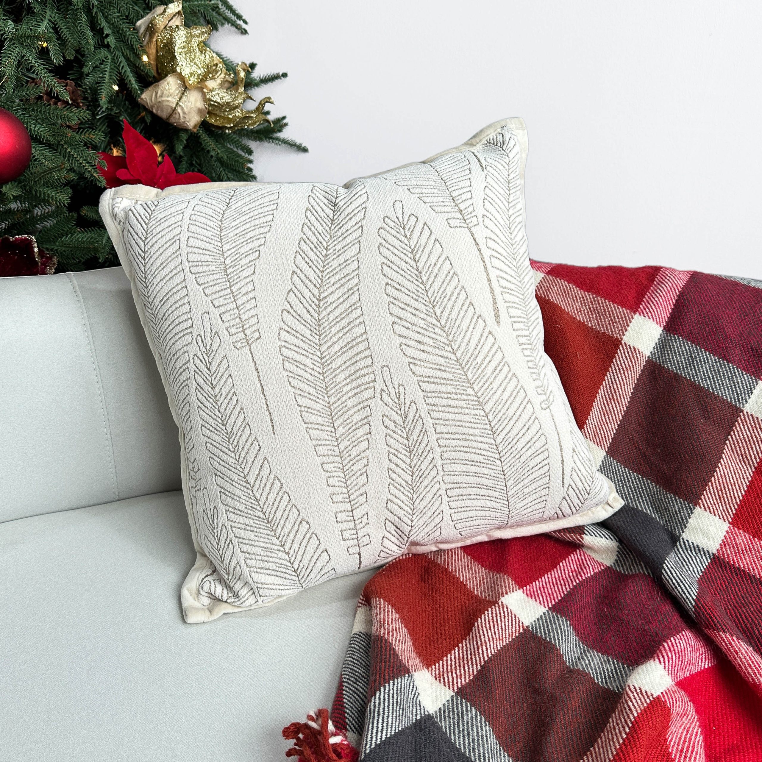 CALDARA Fern Embroidered Pillow by Masons Home Decor - Christmas Tree Singapore