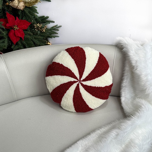POMELLI Peppermint Cushion - Red by Masons Home Decor - Christmas Tree Singapore