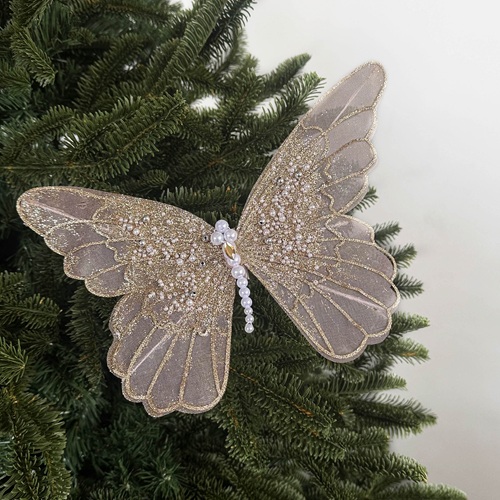 LUMERIA Glittered Butterfly Spray - Gold