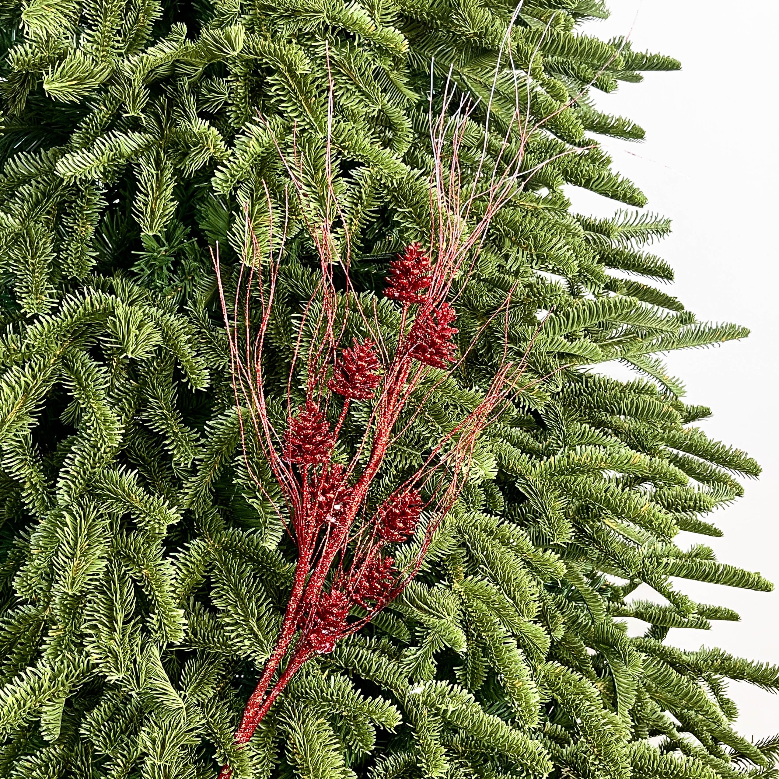 VIRELLE Wildgrain Twist Spray – Red Christmas Ornament by Masons Home Decor - Christmas Tree Singapore