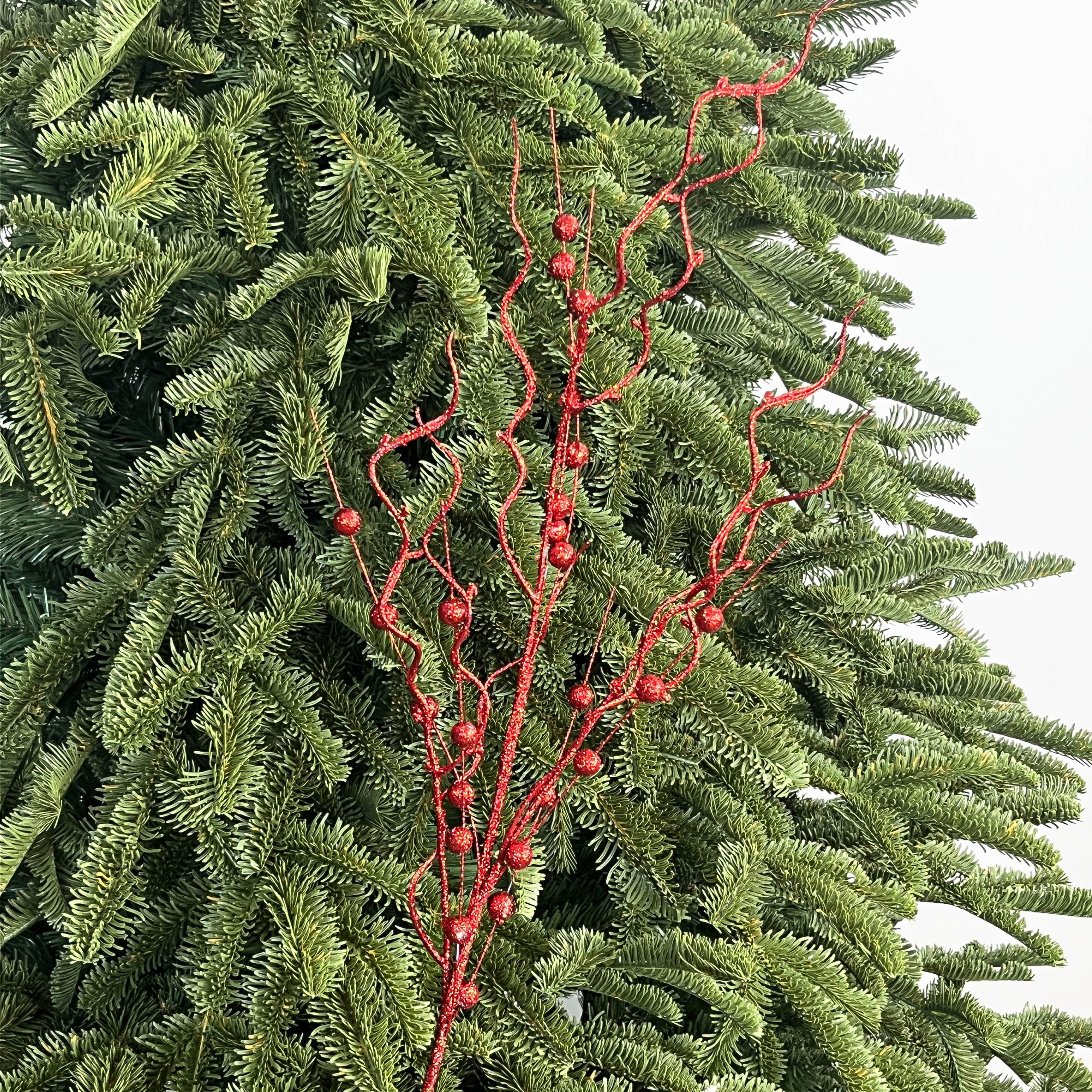 NEBERRA Wisptail Fern Spray – Red Christmas Ornament by Masons Home Decor - Christmas Tree Singapore