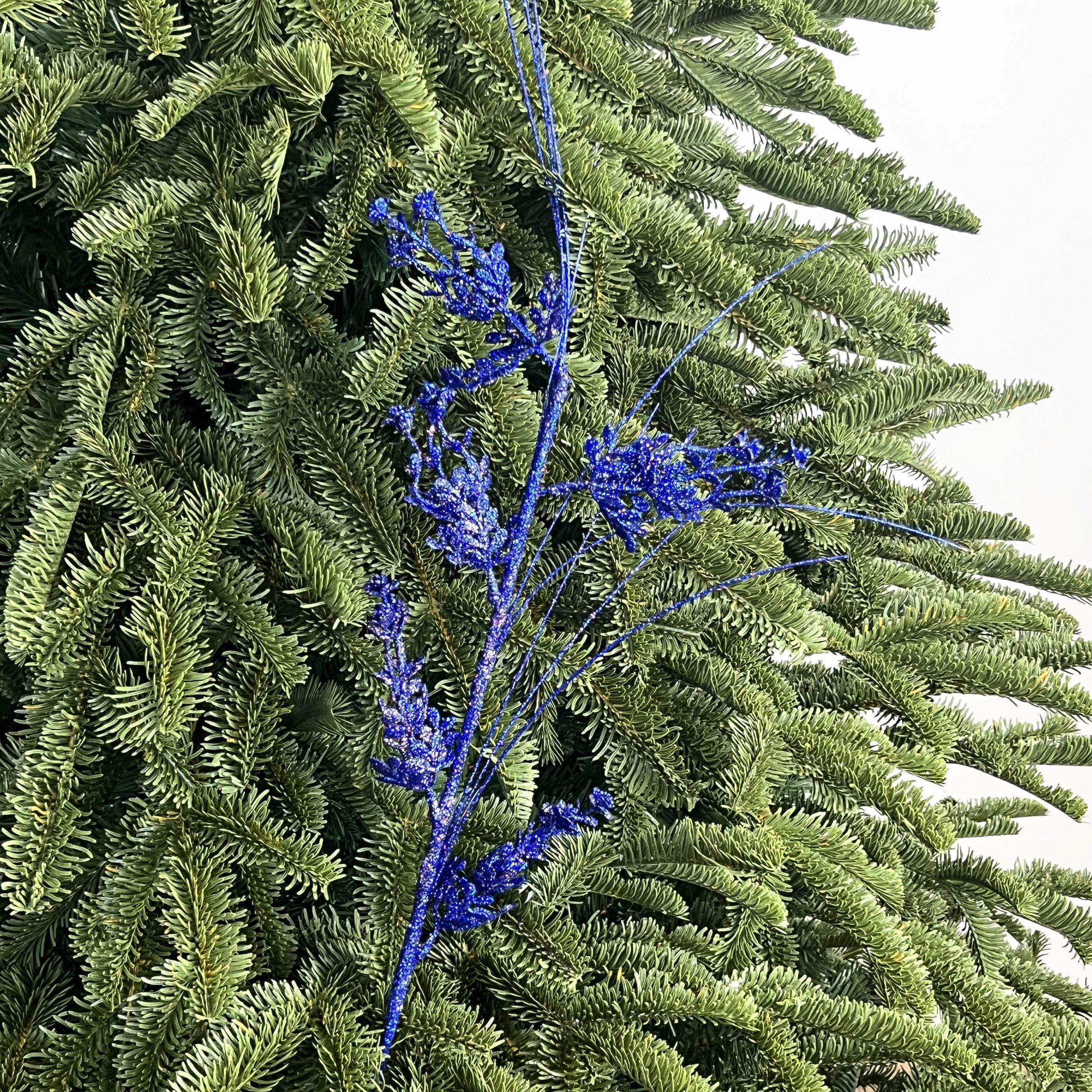 CALVINA Leafcluster Meadow Spray – Blue Christmas Ornament by Masons Home Decor - Christmas Tree Singapore