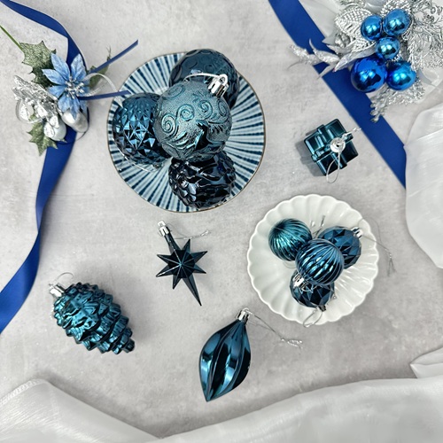 CELESTIA Midnight Glacier Bauble Set by Masons Home Decor - Christmas Tree Singapore