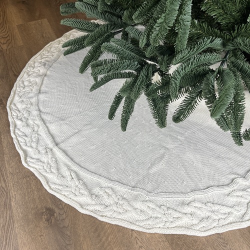 WOVENWYN Cable-Knit Tree Skirt - White by Masons Home Decor - Christmas Tree Singapore