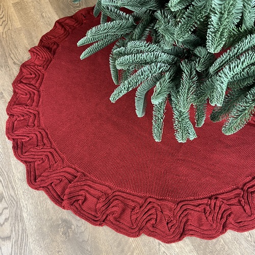 KOVRA Ribbon-Ruffle Tree Skirt - Red by Masons Home Decor - Christmas Tree Singapore