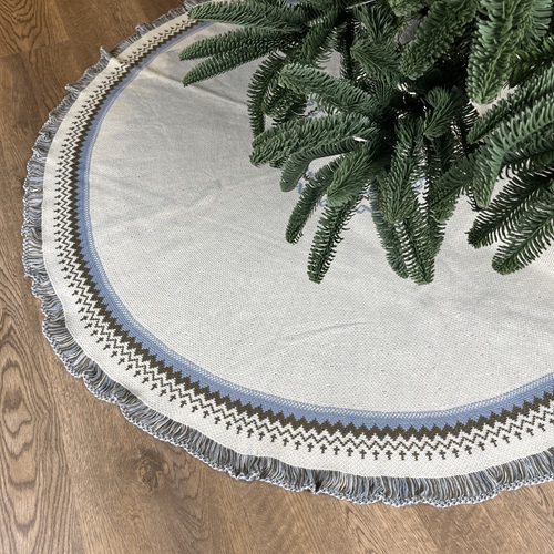 NULDRIN Knit-Edge Tree Skirt - Blue by Masons Home Decor - Christmas Tree Singapore