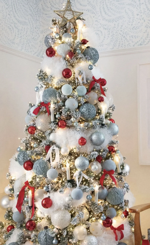 Extra snowy flocked Christmas tree