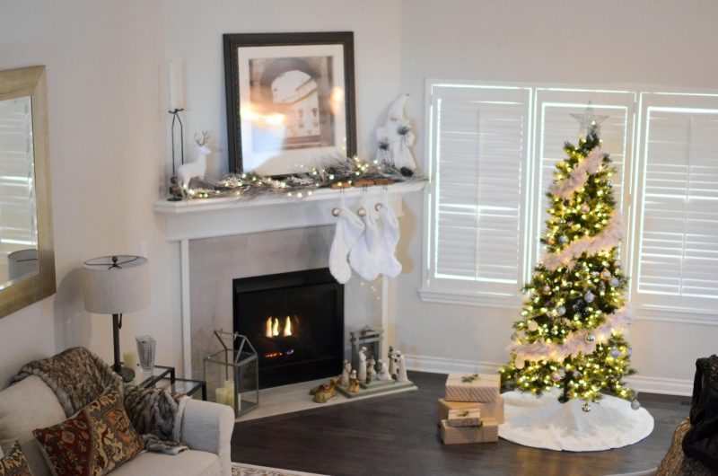 Short Christmas tree in a small home