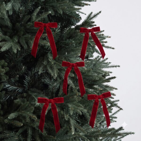 Hollyhush Bow Set Red - Christmas Ornaments by Masons Home Decor