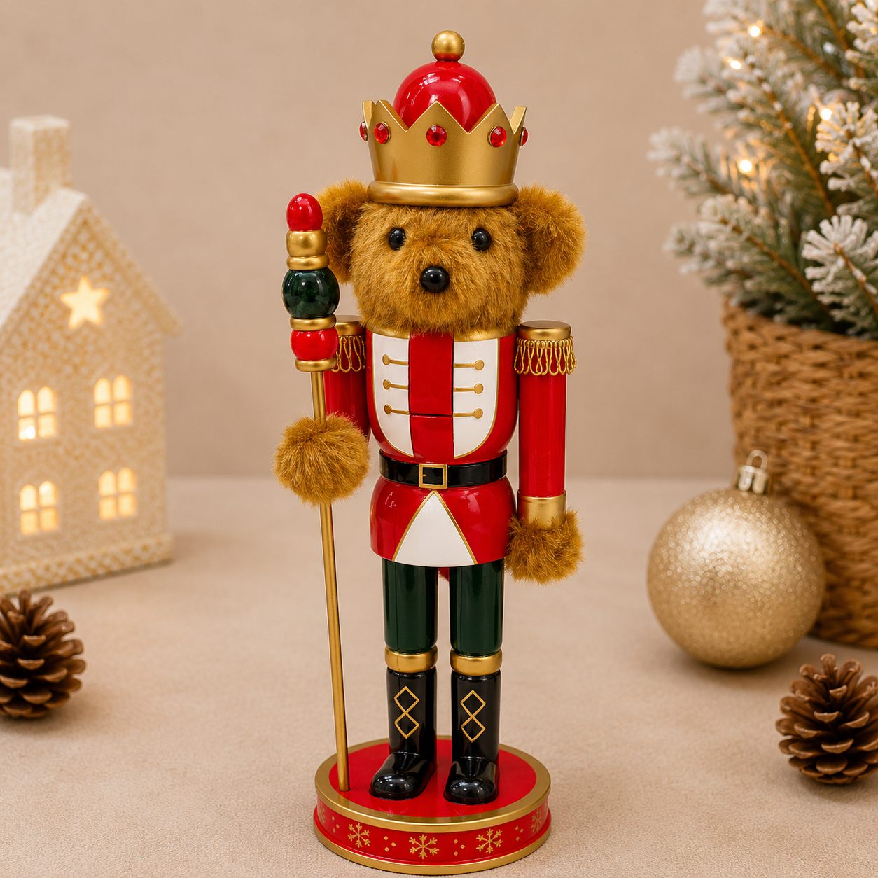 Honeycrest Bear Nutcracker - Gold