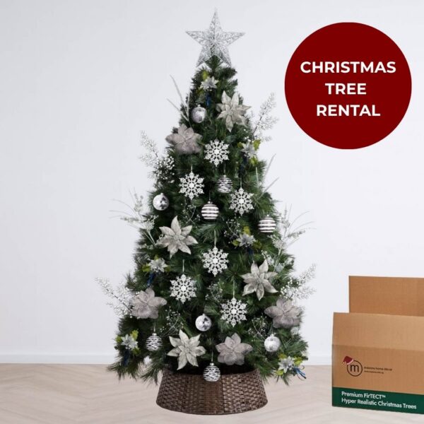 Christmas Tree Rental - Silver Theme Premium Bundle